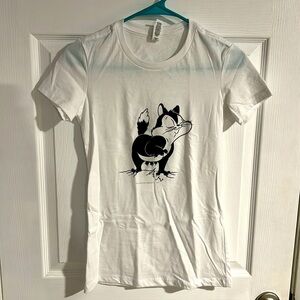 Women’s Pussyfoot Claws Away T-shirt, Size Small Slim Fit, White, Bella+Canvas